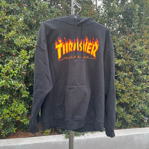 Thrasher Magazine Black Hoodie Medium Unisex Sweatshirt - Picture 3 of 7